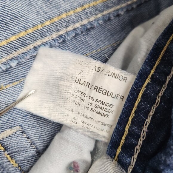 L.E.I. Jeans Women's Jr 7 Sophia Hipster Flare Blue Denim Pants Stretch Bootcut - Picture 9 of 9